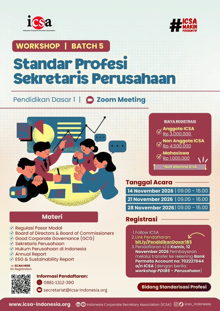 Workshop "Standar Profesi Sekretaris Perusahaan Pendidikan Dasar 1 Batch 5"