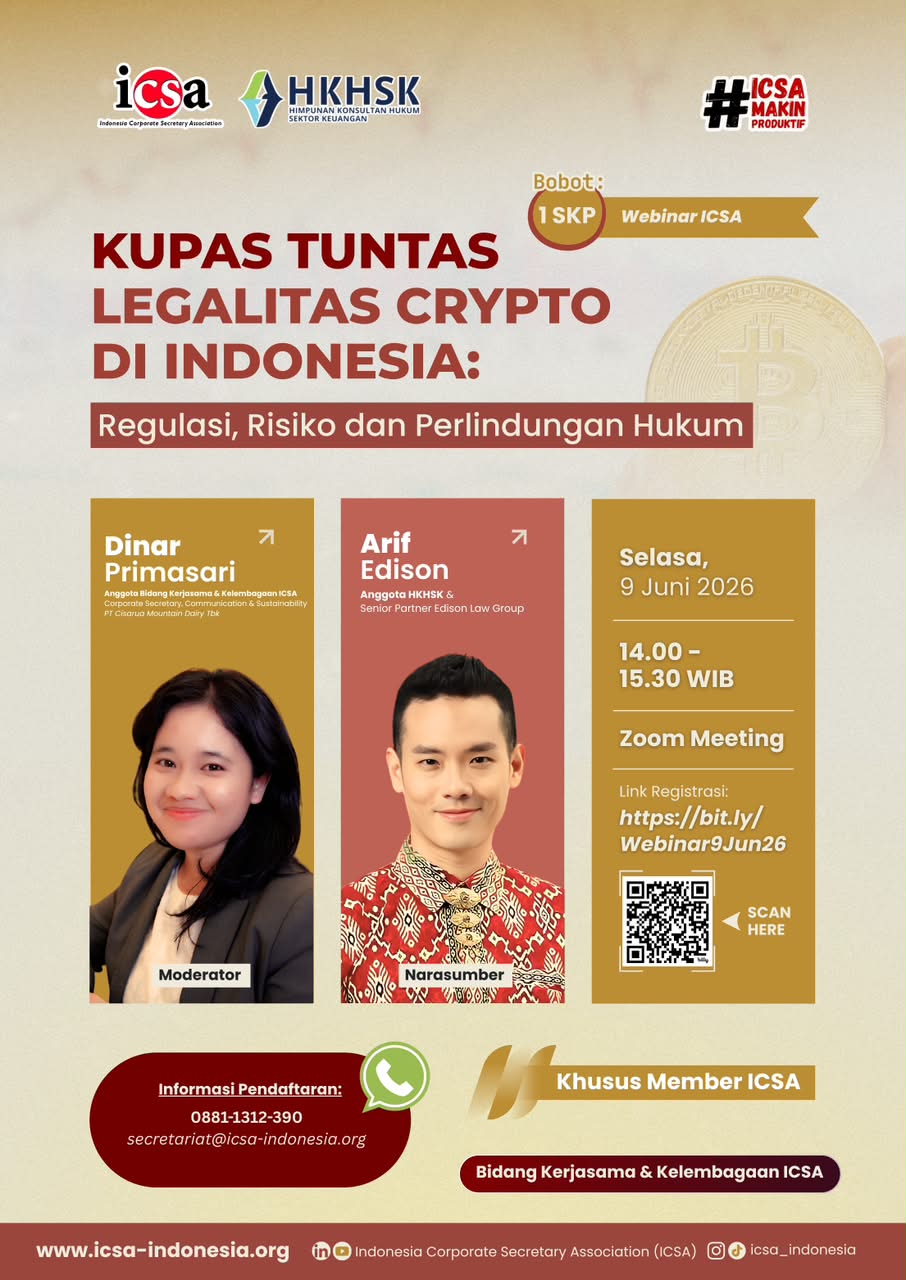 Webinar "Kupas Tuntas Legalitas Crypto di Indonesia: Regulasi, Risiko dan Perlindungan Hukum"