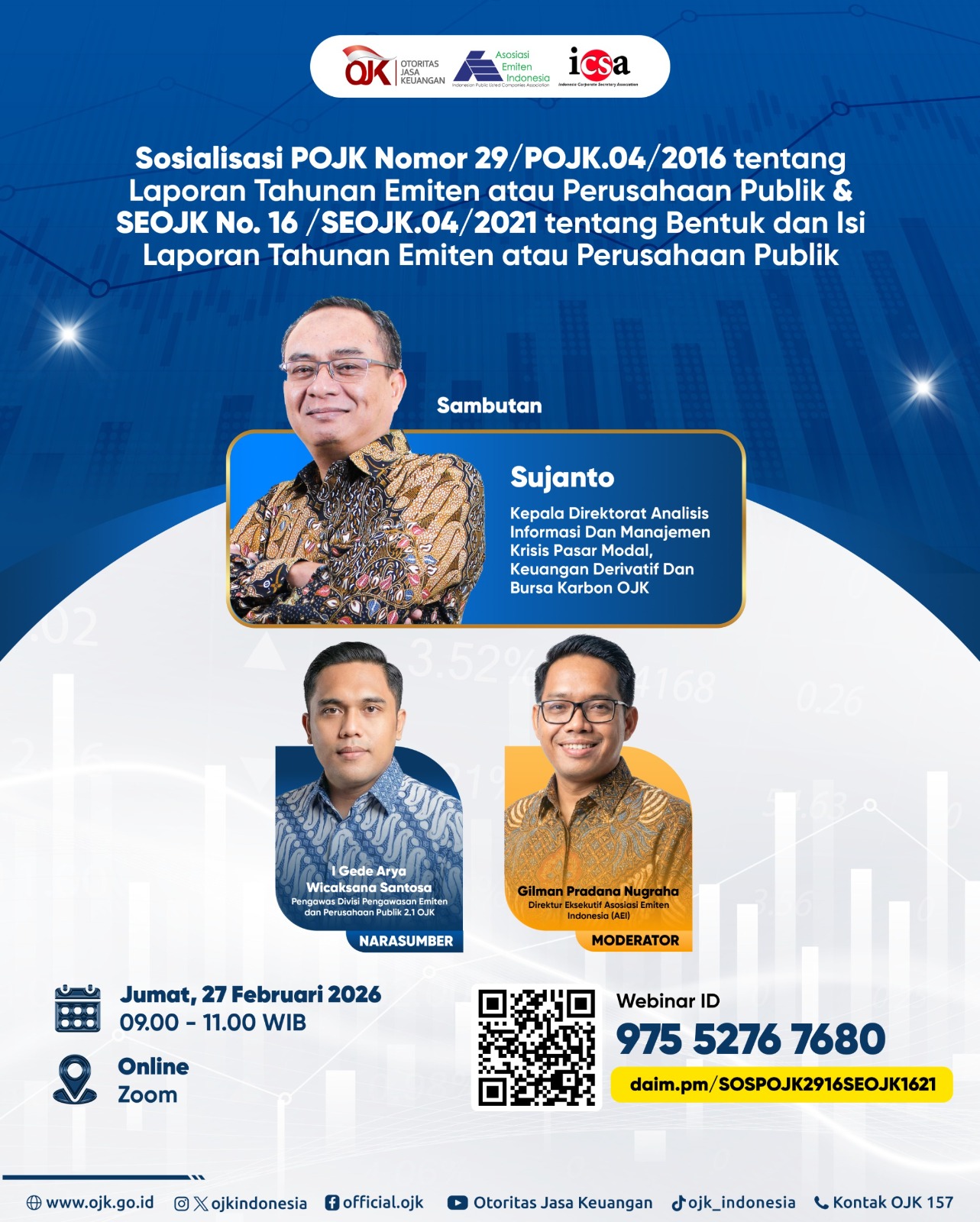 "Sosialisasi POJK Nomor 29/POJK.04/2016 tentang Laporan Tahunan Emiten atau Perusahaan Publik & SEOJK No.16/SEOJK.04/2021 tentang Bentuk dan Isi Laporan Tahunan Emiten atau Perusahaan Publik"